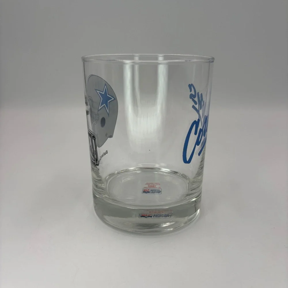 Papel Dallas Cowboys Rocks Glass NFL Clear Silver Blue Excellent Helmet Logo